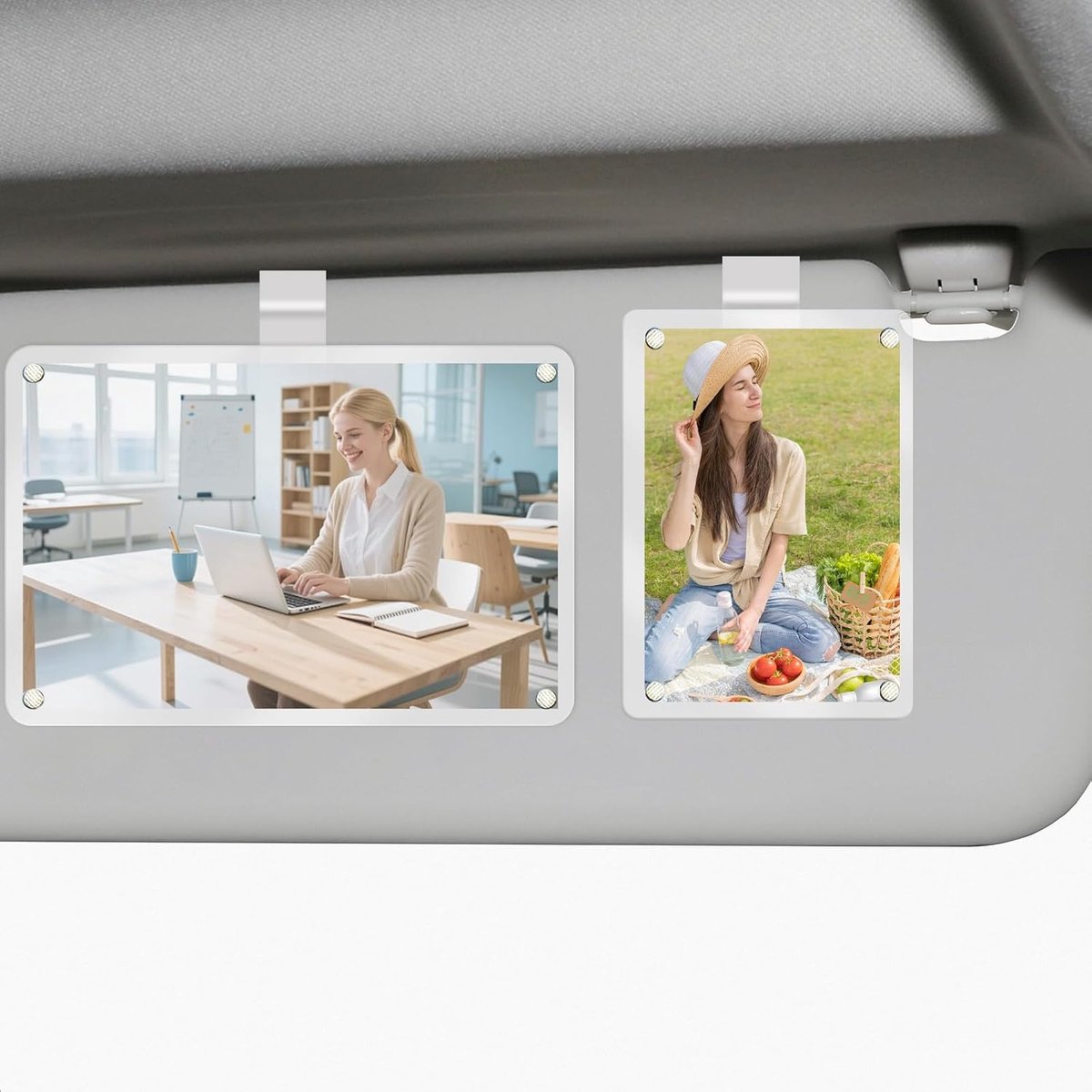 2 stuks fotohouders voor in de zonneklep van de auto, betekenisvolle autoaccessoires voor vrouwen. Magnetische - ShopVlot