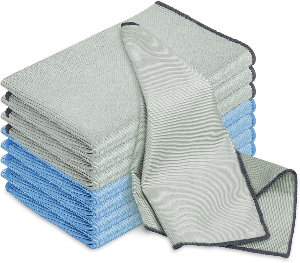 Window Cleaning Cloths - Stripeless - Microfibre - Glas Polishing - Lint-Free - 30 x 40 cm - Pack of 8