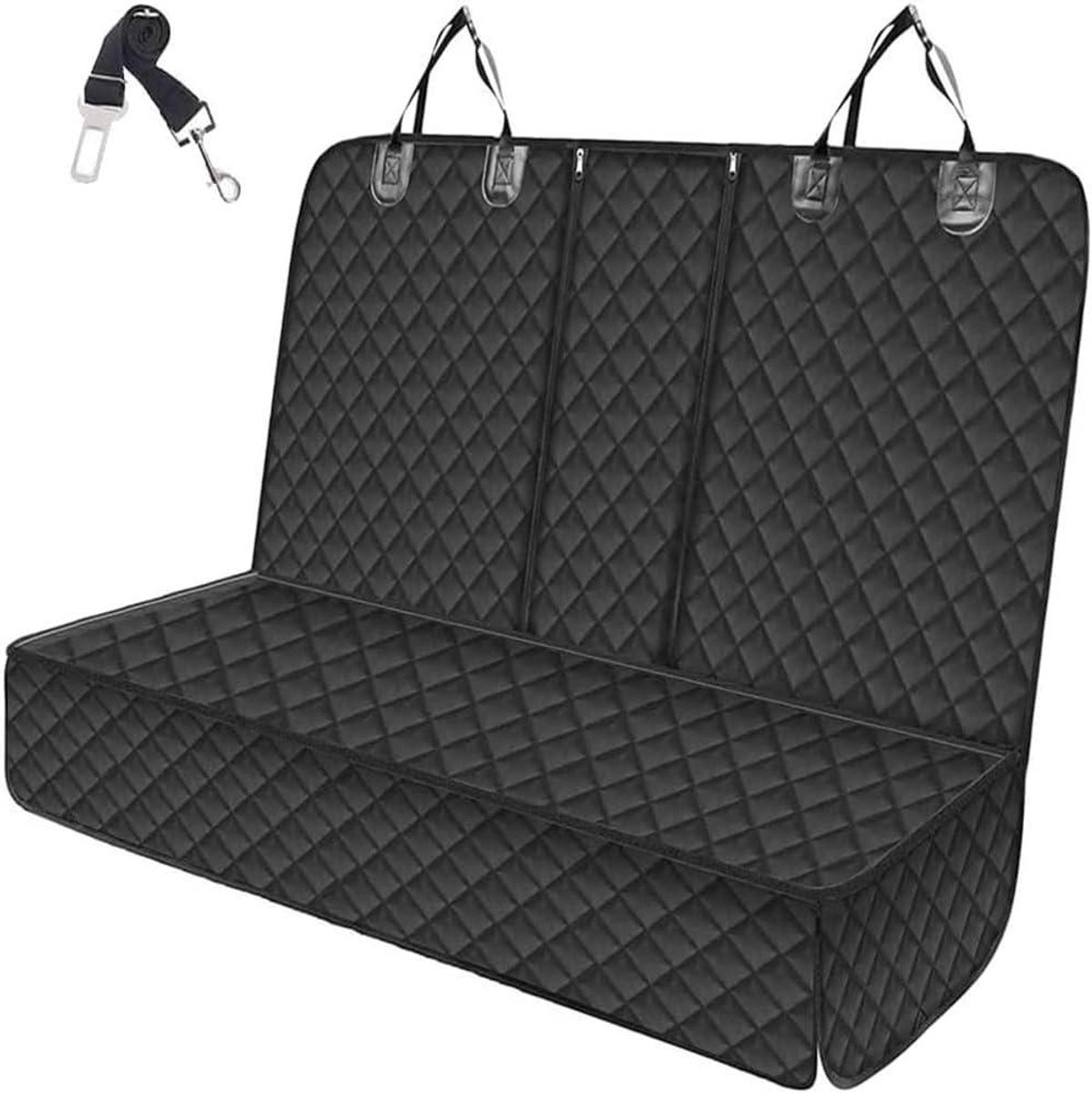 Autostoelhoes Honden - Stoelbeschermer Auto - Reizen met Huisdier - Waterdicht Antislip - Achterbank - Zwart