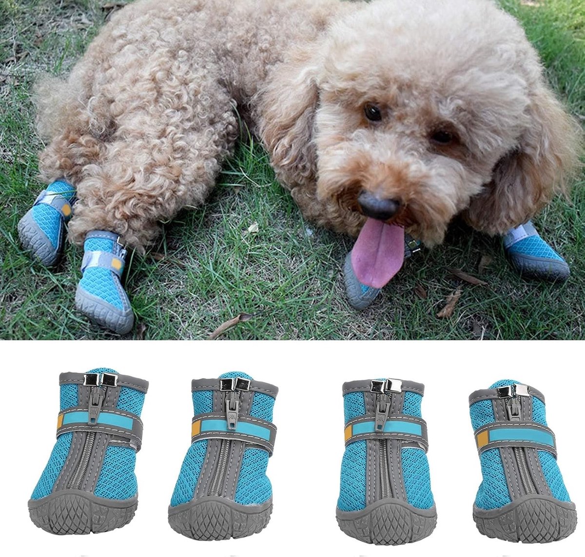 Hondenschoenen voor de zomer, ademende en comfortabele booties met antislip rubberen zolen, ideaal voor buitenactiviteiten en ter bescherming van de pootjes