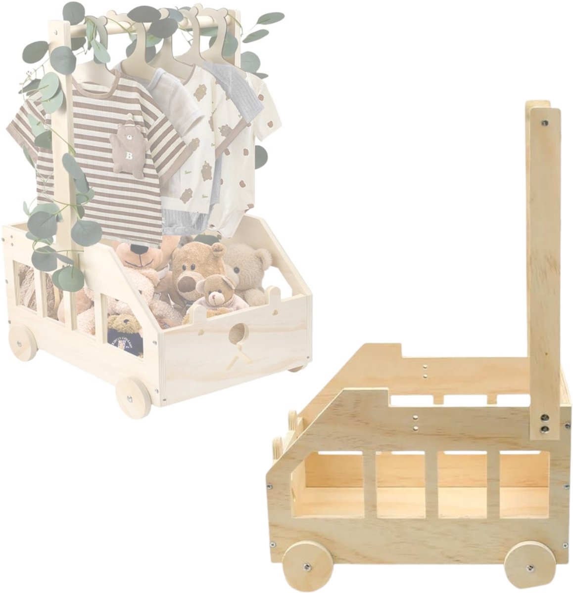 Zavio® Kraammand - Geboortemand - Kraamcadeau Meisje -Lichtbruin
