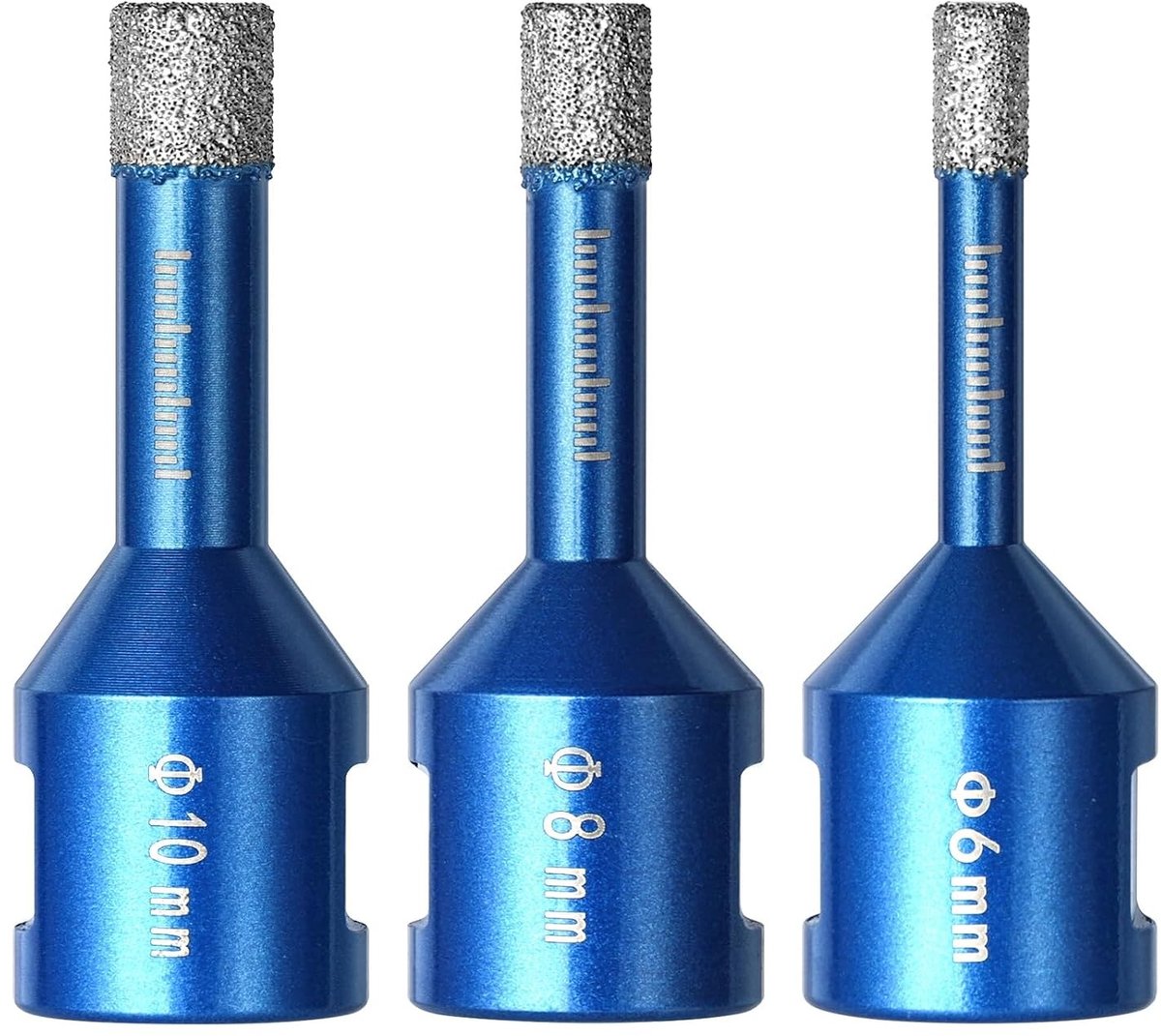 Set van 3 Diamant Boorbits 6, 8, 10 mm voor Tegels, Keramiek en Marmer - Geschikt voor Hoekslijpers en Droog Boren