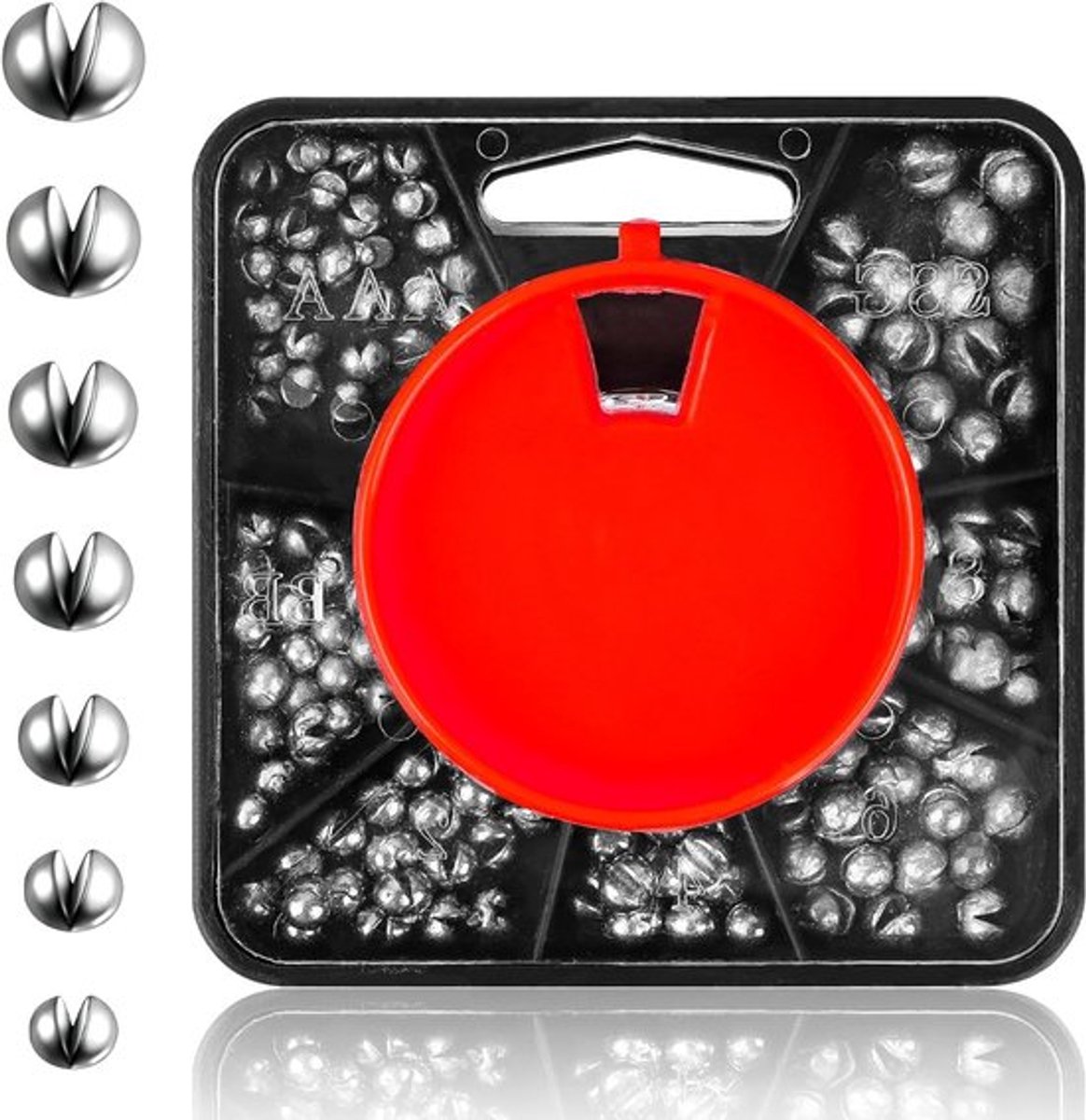 Koperen Lood Gewichten voor Vissen met Opbergdoos, Verwijderbare Gewichten in 7 Maten voor Efficiënt Vissen