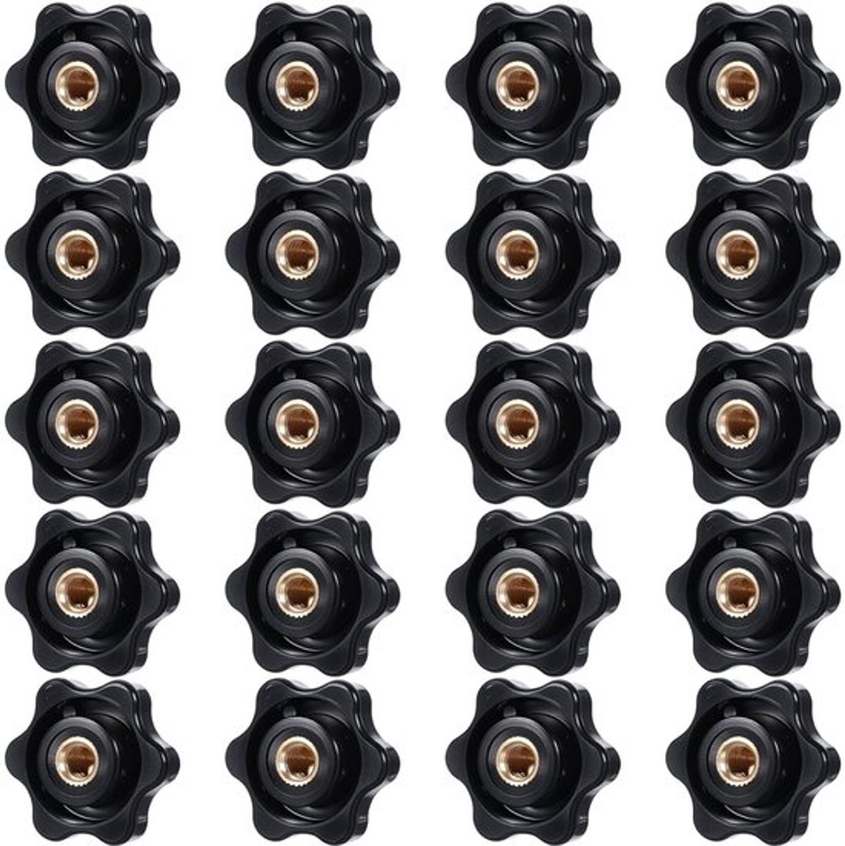 20 Stuks Stergreepmoeren M6 voor Meubels en Gereedschapsmachines - Messing, Binnendraad, 32 mm, Duurzaam en Betrouwbaar