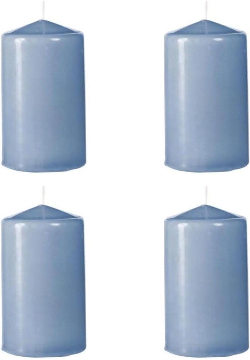 Stompkaarsen set - Blokkaarsen Decoratiekaarsen - Gezellige avonden creëren - Absoluut druppelvrij - Ø 58 x 10 cm - Lichtblauw