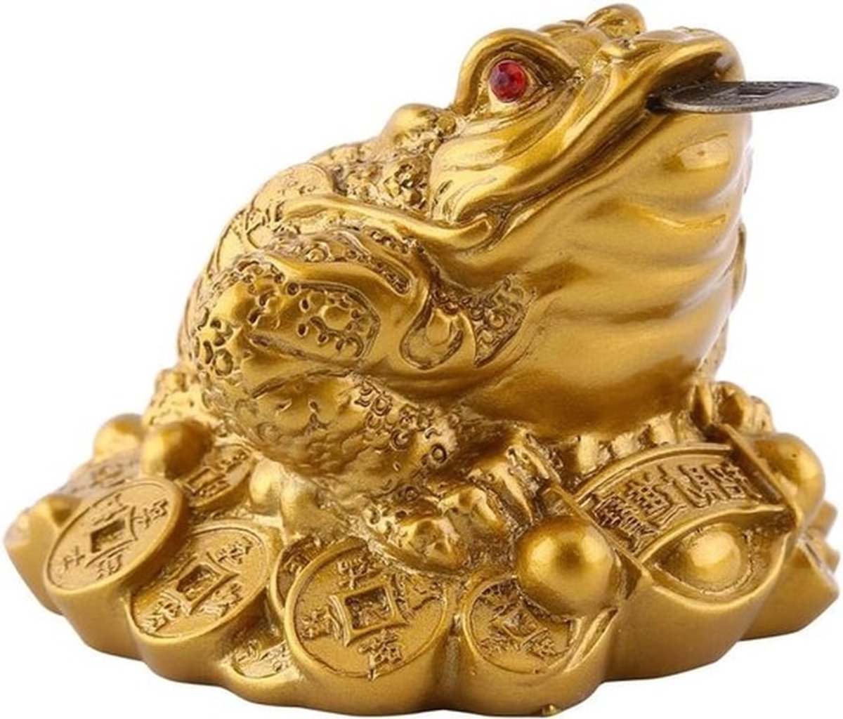 Driebenige Rijkdomsfoet met Munt voor Feng Shui Decoratie, Tafelornamenten en Geluks Geschenken - 6x6x5 cm