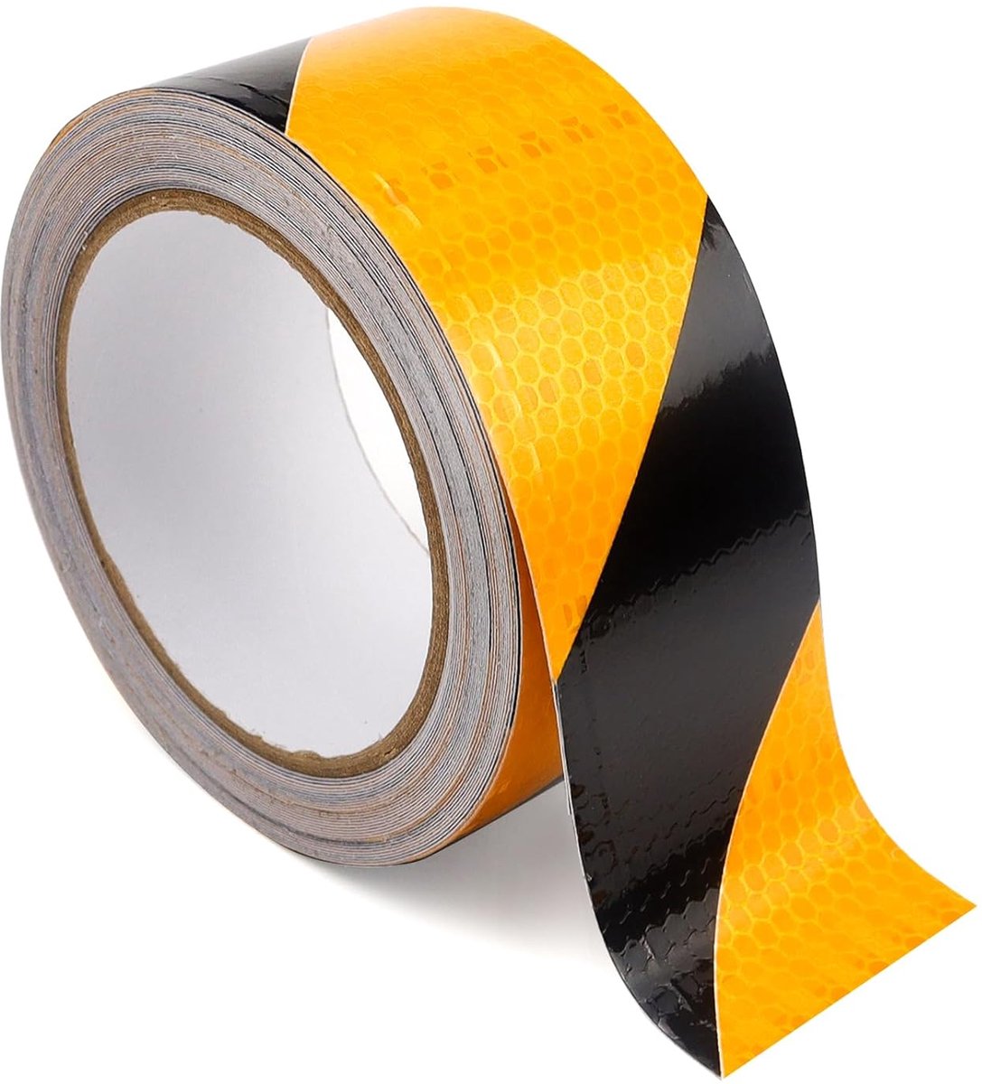 SnelShoppen - Reflecterende Plakband Geel & Zwart, 10 m x 5 cm, Waterproof Waarschuwingsband, Zelfklevende Markeringstape voor Voertuigen, Auto's, Tra