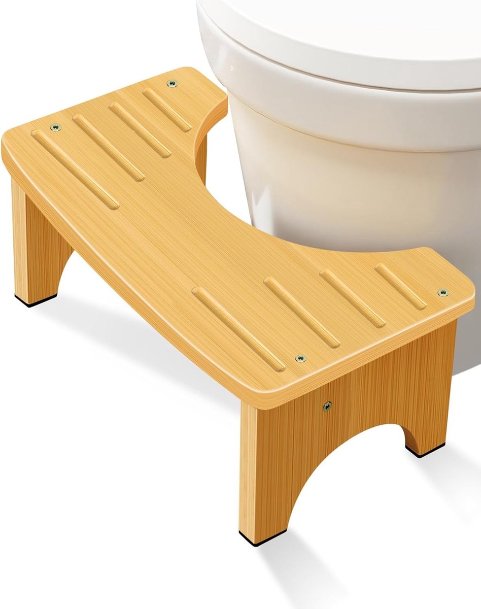 Toilet Kruk - Badkamer Kruk - Toilet Ondersteuning - 35 Graden Houding - 39 cm Diep - Natuurlijk
