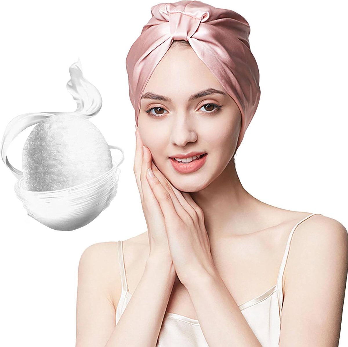 SnelShoppen - Natuurlijke Zijde Slaapmuts, 100% Pure Moerbeizijde Nachtmuts voor Haarverzorging Vrouwen, Ademend en Zacht, Perfect voor Nachtelijke Ge