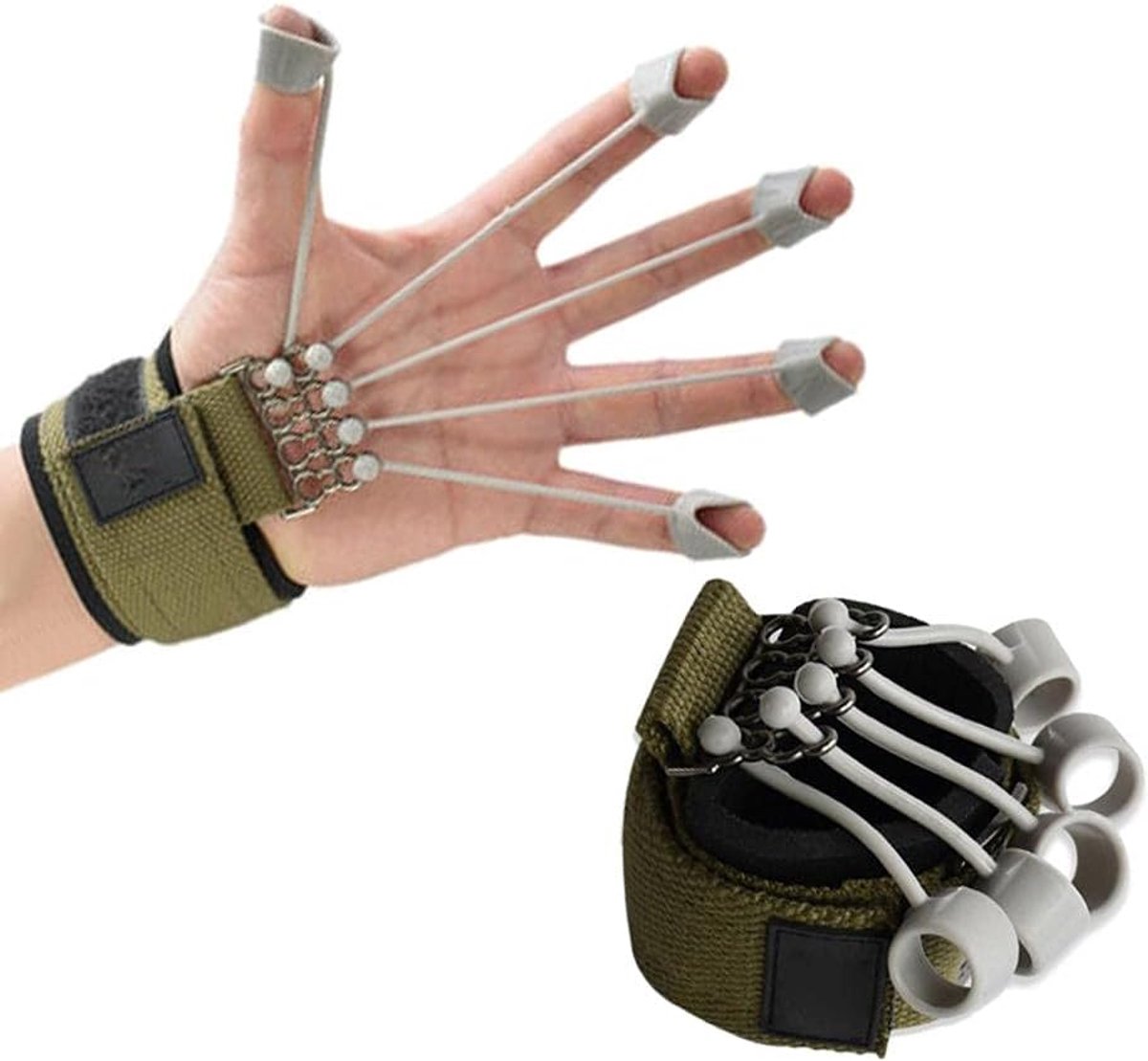SnelShoppen - Finger en Hand Extractor Trainer, 60 Lbs Hand Trainer met Weerstandsband voor Krachttraining, Ergonomisch Ontwerp, Groene 20 Lbs voor Vi