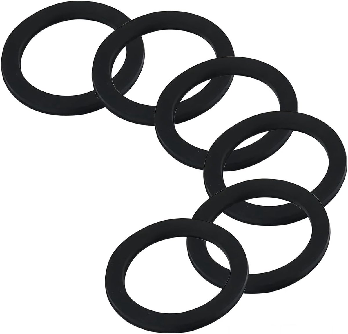 6 Stuks O-ring afdichtrubber voor keukenafvoer, vervangende rubberen afdichtingen, 60mm OD, 51mm ID, waterdichte sealingringen