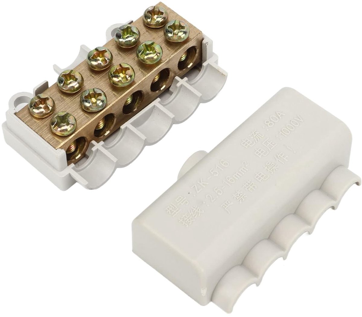 SnelShoppen - Snelkabelverbinder Messing Draad met Lage Weerstand 80 A 1000 V 4 Stuks Kabelverbinders Schroefbevestiging Vlamvertragend voor Schakelaa