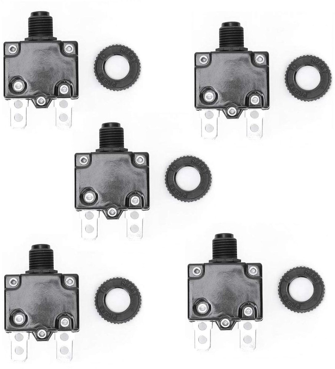 5pcs Electric Air Compressor Circuit Breaker Overload Overcurrent Protection Switch with Waterproof Dustproof Cap(12A) - ShopVlot