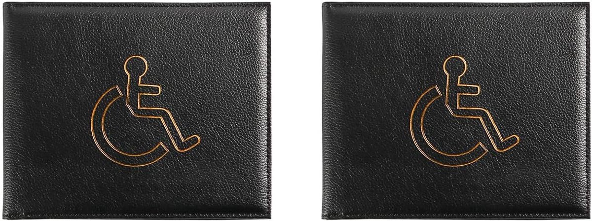 SnelShoppen - 2 Stuks ID Houder voor Gehandicapten Portemonnee, Badge Houder, Transparant, PU Leer, Duurzaam, Bescherming, Ideaal voor Dagelijks Gebru