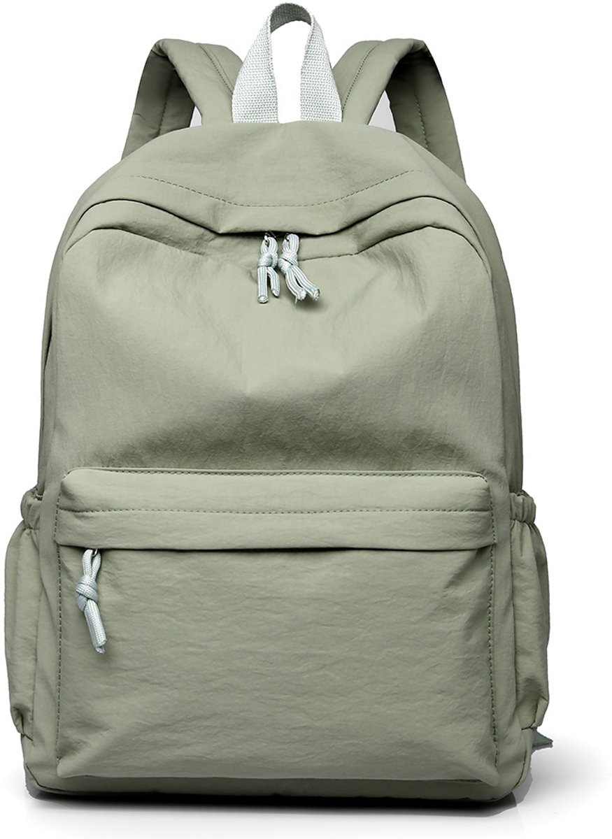 YAGXIG Casual Rugzak - Ruime Schooltas - Lichtgroene Schooltas - Pendel-/Reisrugzak - Dagelijkse Rugzak - Geschikt voor Middelbare School- en Universiteitsstudenten - Geschikt voor Jongens/Meisjes