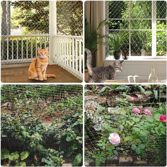 Kattennet voor Balkon - Transparant - 3 x 8 m - Duurzaam Polymeer - Voor Kattenbescherming — afbeelding 5