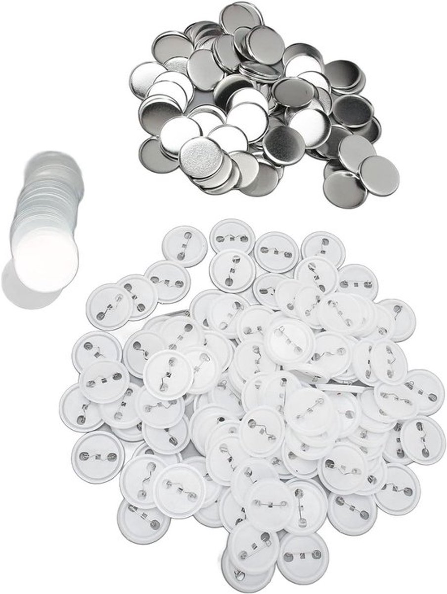 Doe-het-zelf pinbadge-set - 100 lege badgeknoppen voor badge-maker-machine - Perfect voor creatieve projecten en persoonlijke cadeaus