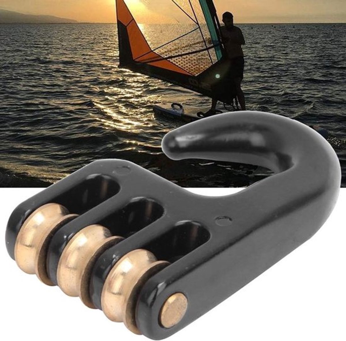 Aluminium Legering Universele Windsurf Rigging Pulley Haak met 3 Rollen - Windsurf Accessoires voor Optimale Prestaties en Betrouwbaarheid