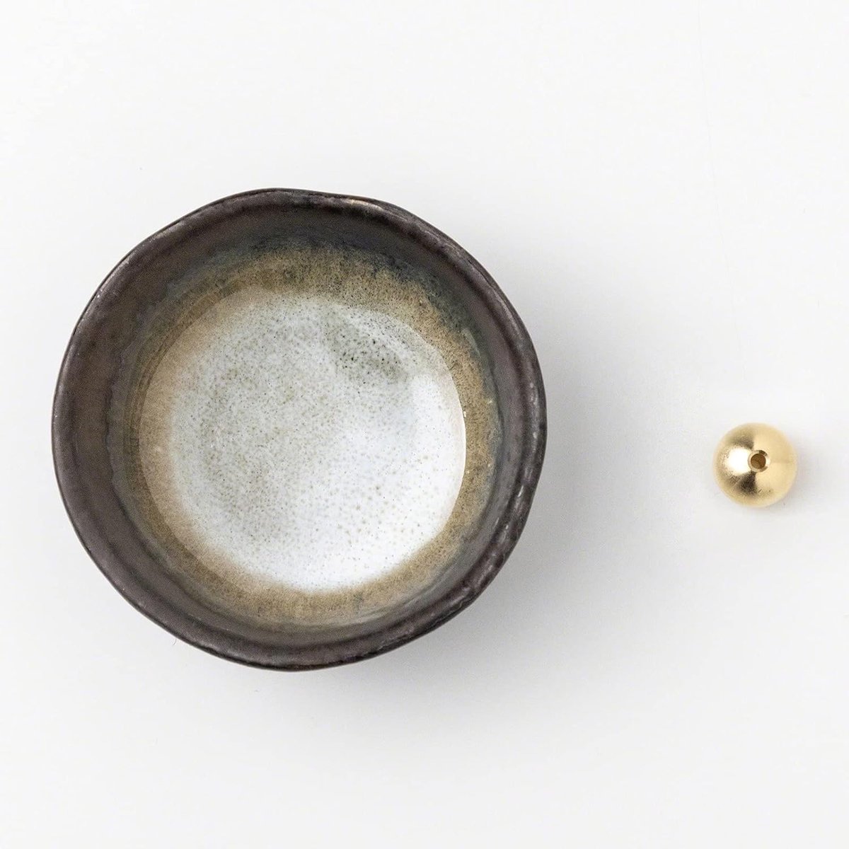 Mini Zen Keramisch Wierookhouder - Afneembare Messing Stand - Perfect voor Yoga en Interieur - ShopVlot