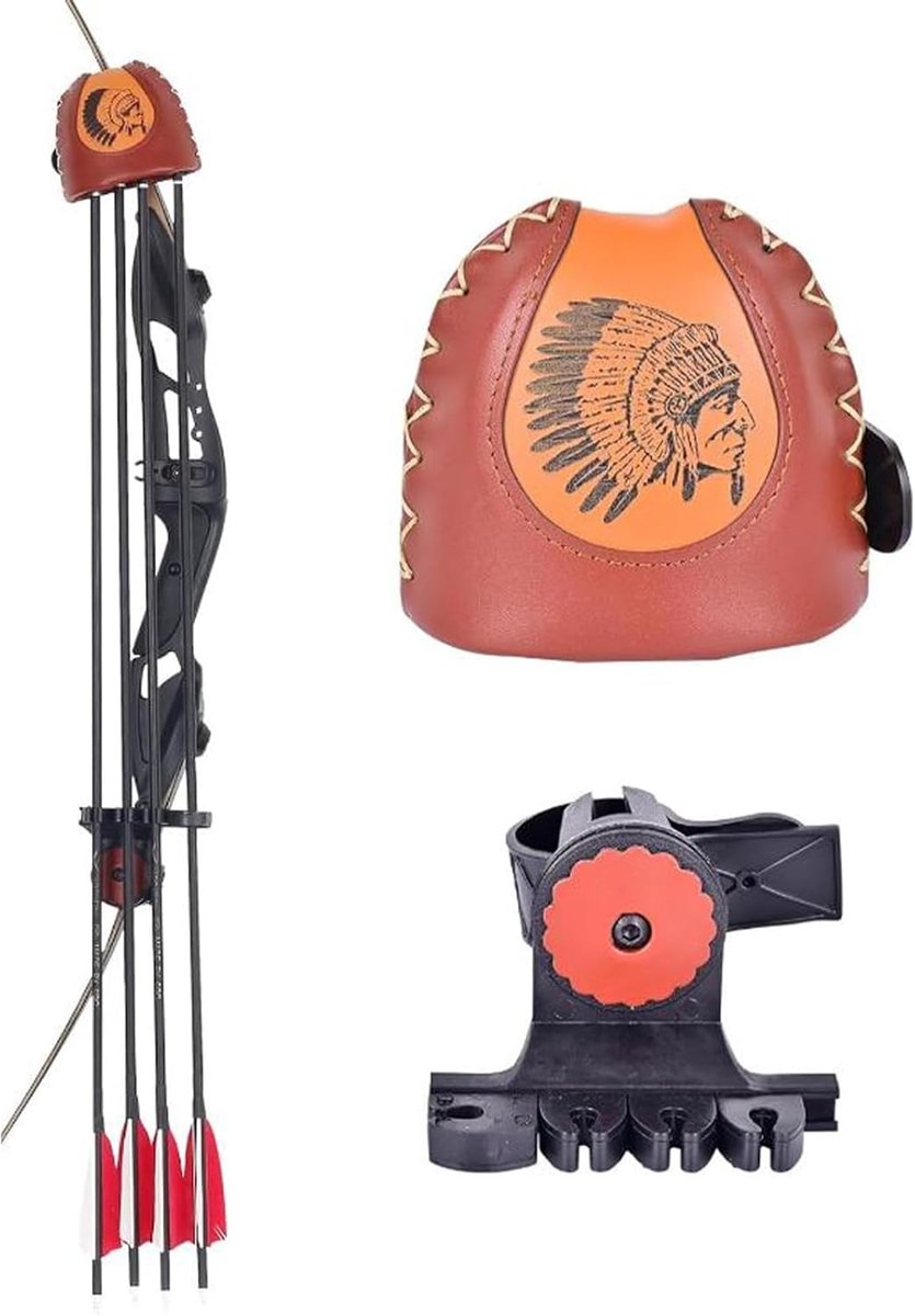 Leren pijlenkoker met ruimte voor 4 pijlen, ideaal voor boogschieten, jacht en training
