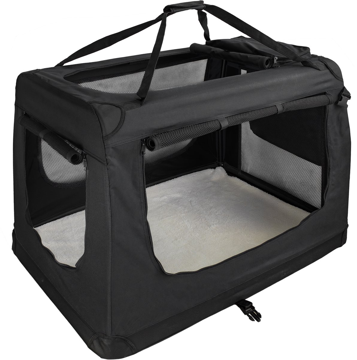 Opvouwbare Hondenbench Transporttas Transportbox Auto Honden Zwart Petigi