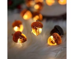 Eikellichtjes Slender - Herfstslinger LED - Sfeerverlichting Creëren - 3D Eikels - 3 meter - Warm Amber