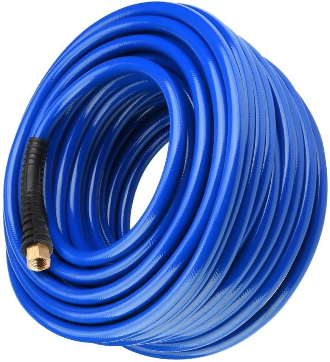 SnelShoppen - 30m Hoge Druk Pneumatische Slang, Flexibele PVC Slang voor Luchtcompressor, met Snelle 1/4" BPS Aansluiting, Duurzame 3-Laags Pneumatisc