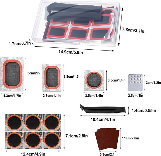 Reparatieset Banden - Fietsbanden Kit - Onderweg Repareren - Compleet met Lichters - Compacte Koffer - Niet gespecificeerd — afbeelding 5