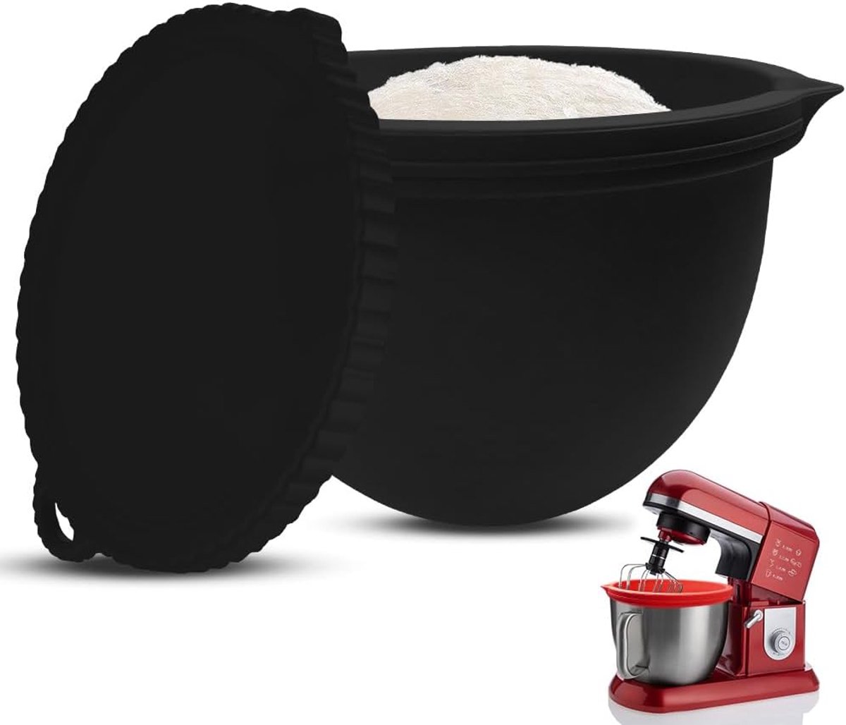 SnelShoppen - Siliconen inzetstuk met deksel voor mengkom 4,8 l / 5 Qt – deegkom-inzet voor blender, ideaal voor deeg, taartdeeg en koekjes, vaatwasse