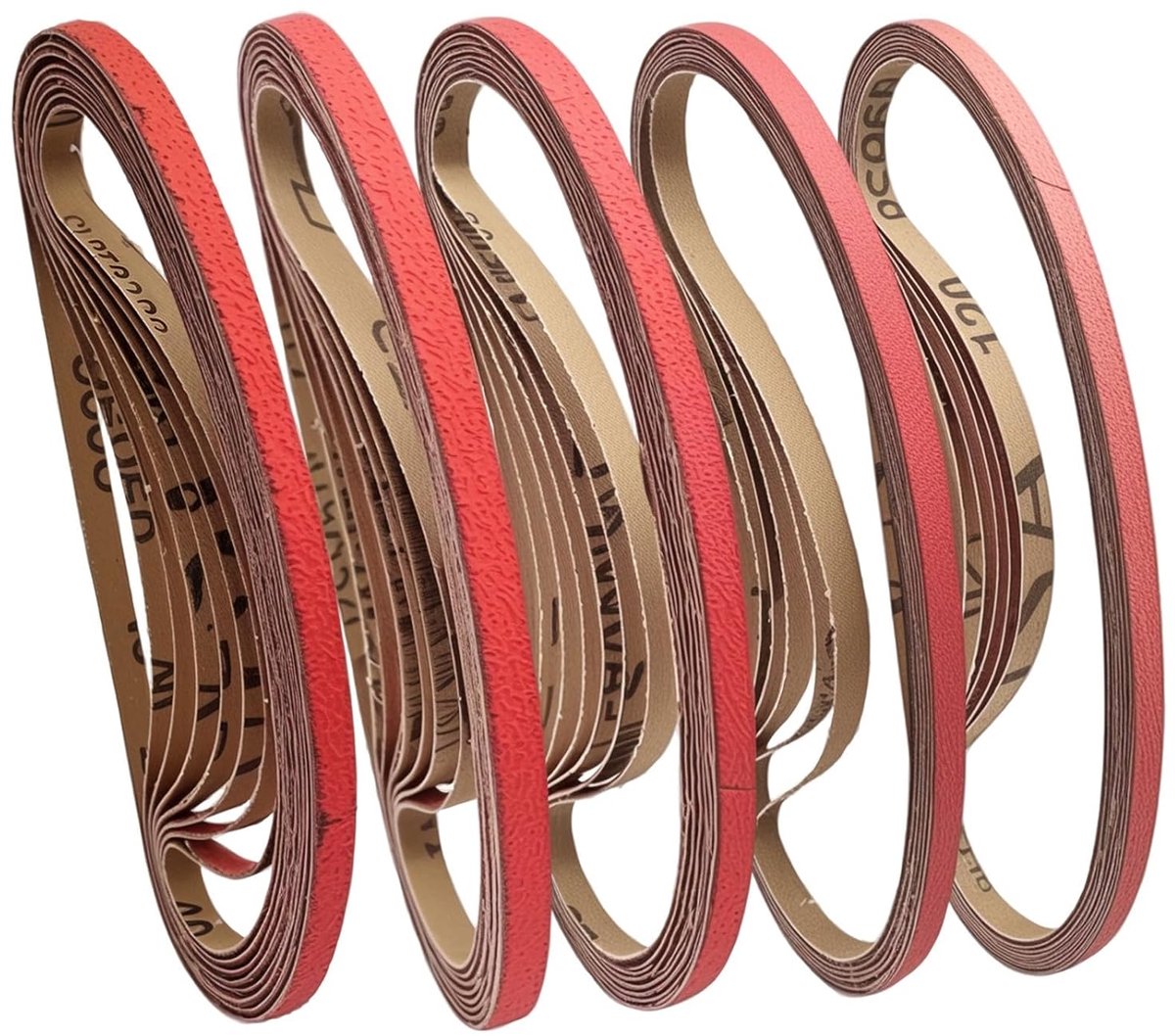 Sanding Belts 9 x 533 mm Set with 40 Cubic Zirconia Corund, Grain 40/60/80/100/120, Heat Resistant and Waterproof - ShopVlot