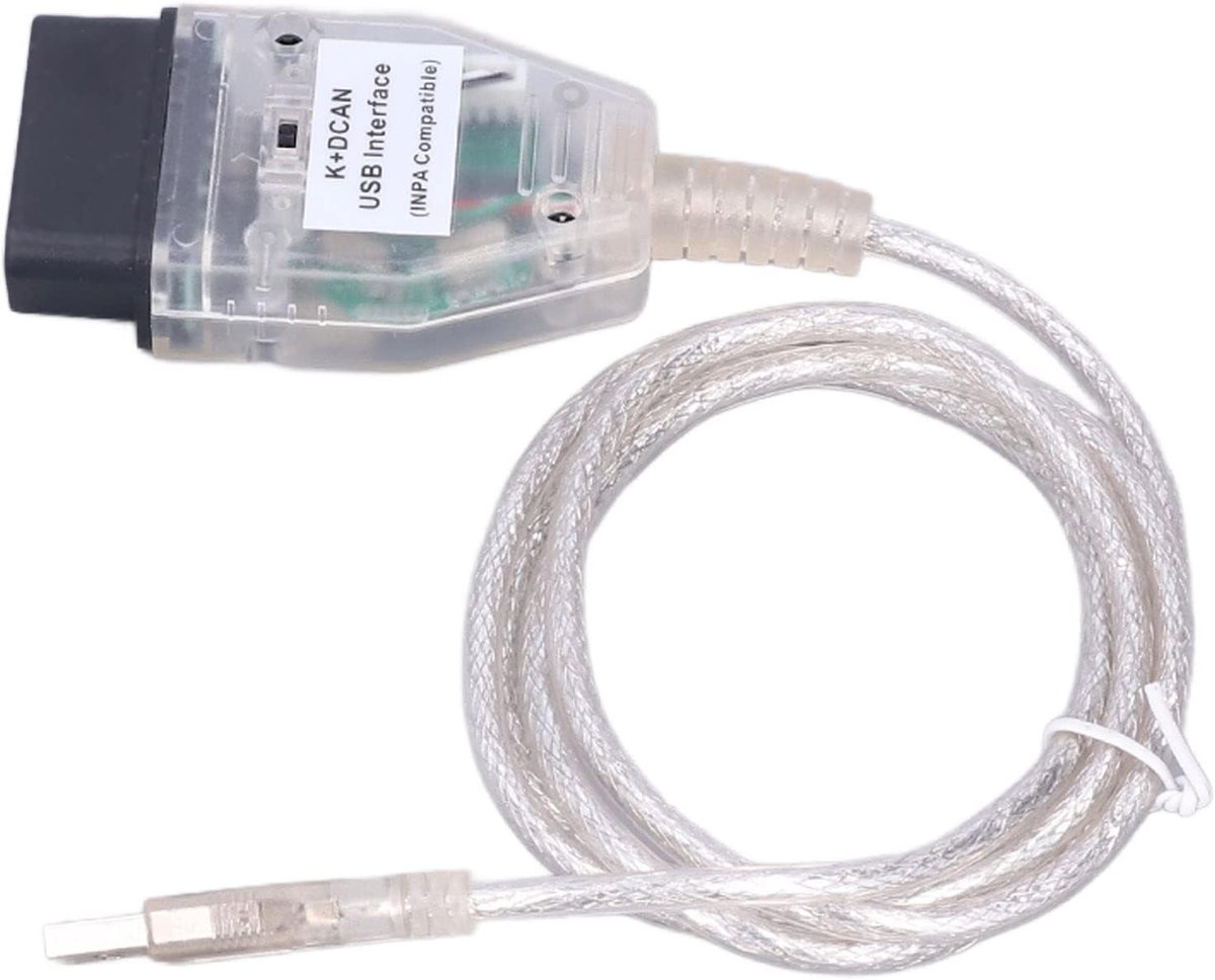SnelShoppen - K+ OBD2 USB Kabel met Switch voor Diagnostiek, Geschikt voor 2004-2011, E-Series Interface voor E86 en E71, Compatibel met Software, 1 3