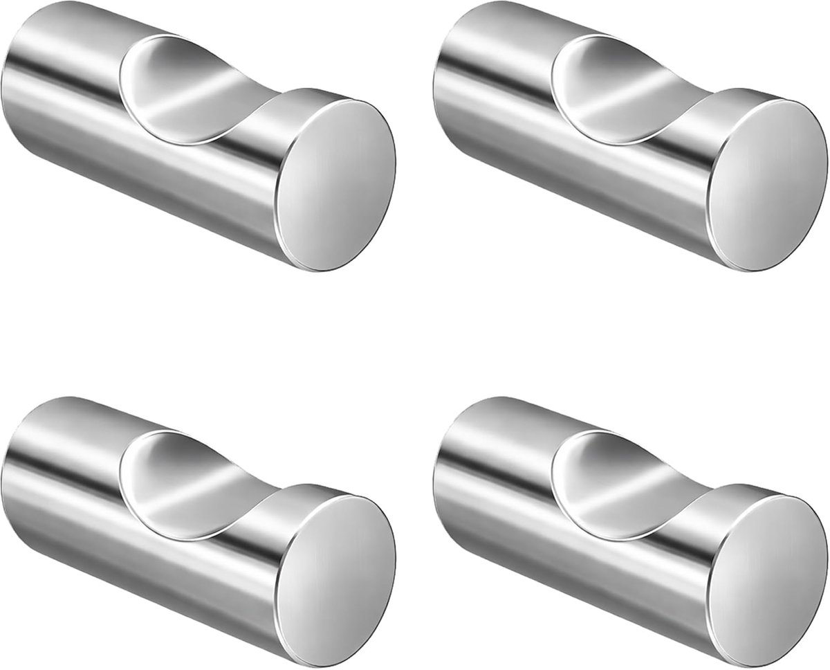 Handdoekhaken - Muurhaken RVS - Orde Scheppen - Vaste Schroefmontage - 4 stuks - Chroom