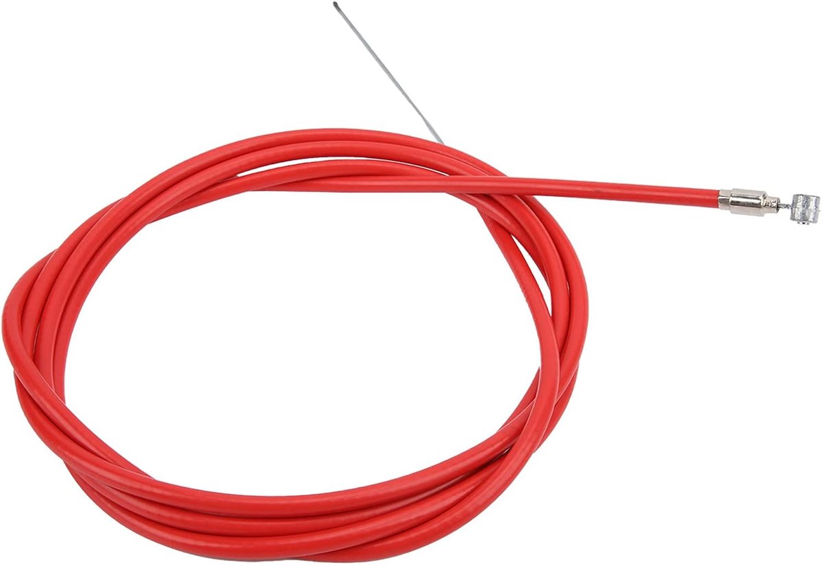 SnelShoppen - Remkabel 190cm PVC RVS Achterrem Vervanging Accessoire voor Elektrische Scooter - Geschikt voor Xiaomi M365 - Rode Remkabel