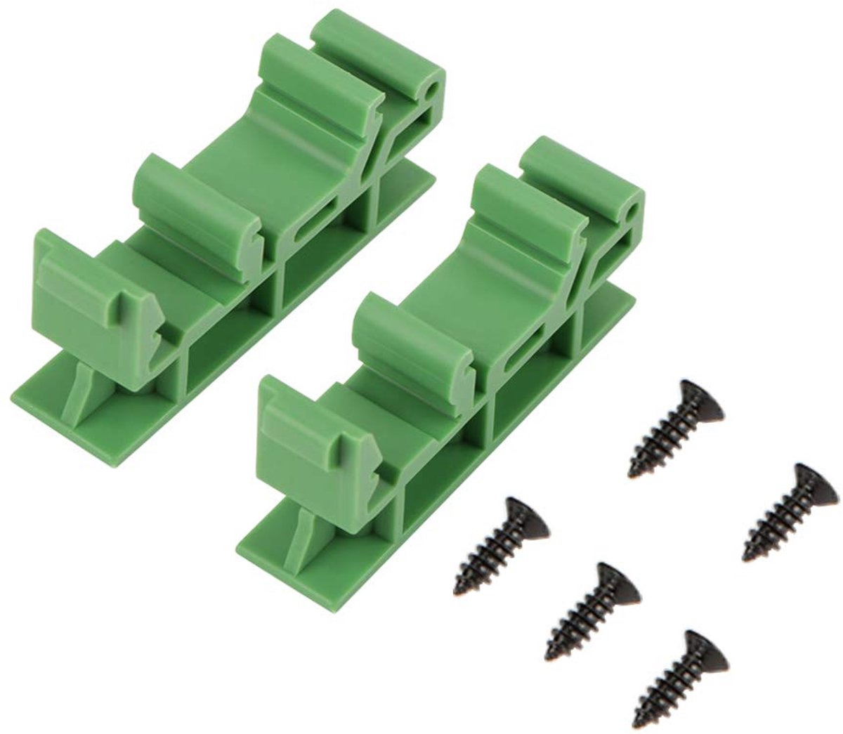 SnelShoppen - PCB houder voor schakeladapter, DIN rail C45, 10 stuks, inclusief 2 houders en 5 schroeven, universele montage, ideaal voor elektronisch