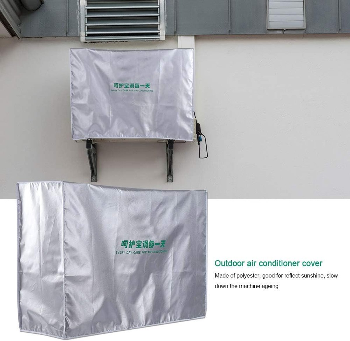 SnelShoppen - Airconditioning Cover Buitenunit - Zonwerend - Polyester - 3-Persoons (92 * 35 * 69) - Bescherming tegen Stof, Geur en Olie - Duurzaam e