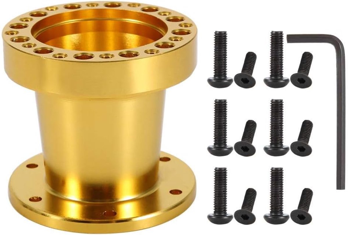 SnelShoppen - Universele Stuurwieladapter Set, Aluminium 7.6 cm, 3 Inch, 2 Kleuren, Goud - Perfect voor Auto Stuurwiel Upgrade en Aanpassingen