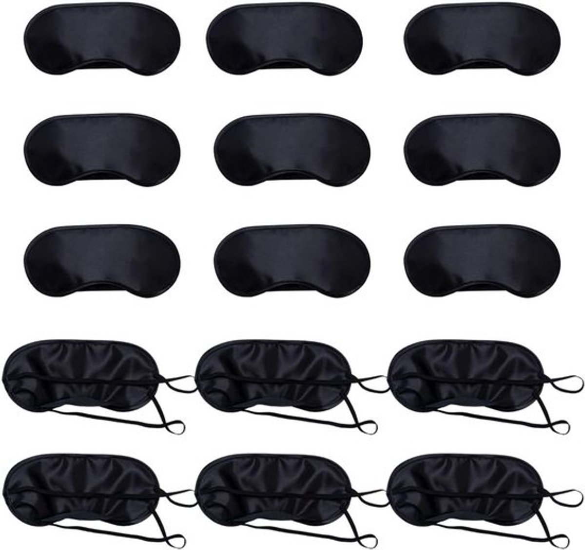 Set van 30 Zachte Oogmaskers, Blinddoeken en Slaapmaskers met Neuskussentje en Elastische Band voor Reizen, Naps en Feesten