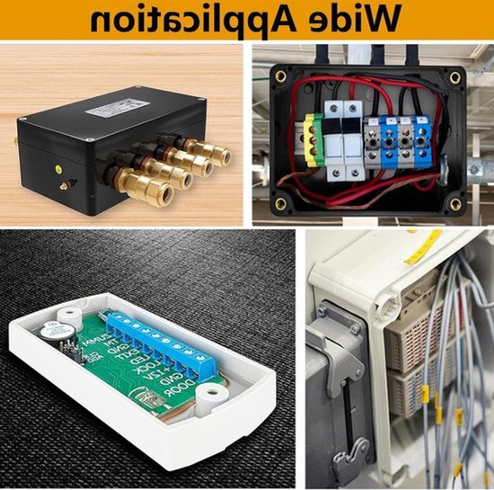 4 Stuks Mini Stofdichte Elektrische Aansluitdoos 80x50x26mm, ABS Kunststof Projectdozen voor DIY Elektronica, Binnenhuis Power Module Behuizing, Instrumenten Behuizing in Zwart — afbeelding 3