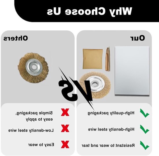 Set van 4 Onkruidborstels voor Voegen 110 x 16 mm - Draadborstel voor Terrasvoegen, Geschikt voor Multibrush en Vergelijkbare Apparaten, Ideaal voor Mosverwijdering en Onderhoud — afbeelding 5