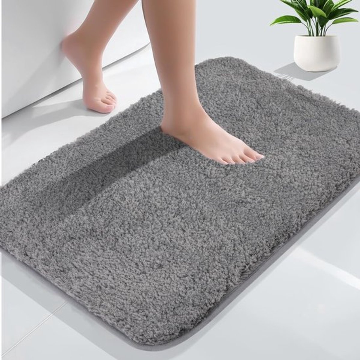 Badmat van microvezel - Extra Zacht en Absorberend - 50x80 cm - Antislip Badkamer Mat - 2,5 cm Dikte - Geschikt voor Badkamer en Dieren