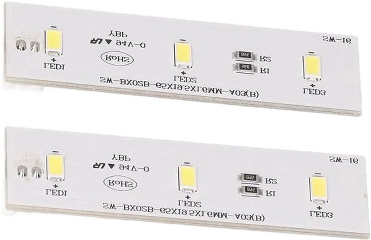 2 Stuks LED Lichtstrip voor Koelkast, Vervangingsset, 6000-6500K Wit Licht, Ideaal voor Koelkast en Vriezer