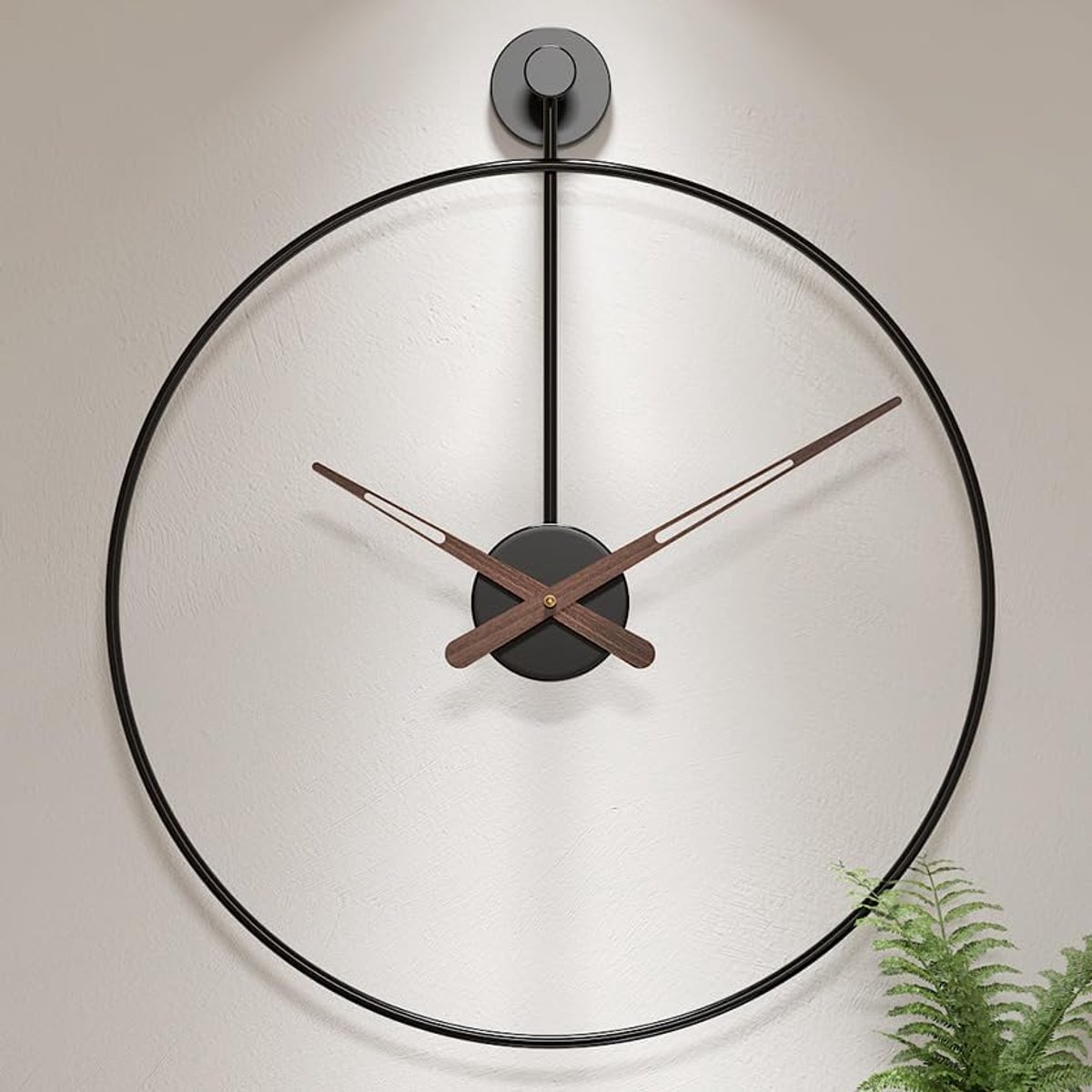 SnelShoppen - Grote Wandklok 40cm/50cm/60cm Metalen Frame Ronde Wandklok, Stil Batterij Aangedreven Hangklok Voor Huis Keuken Cafe Hotel Kantoor Decor