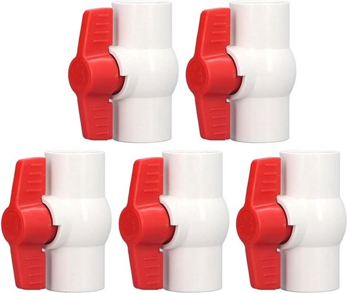 Set van 5 Stuks 3/4 Inch Plastic Waterafsluiters met Schroefschakelaar voor Tuinslangen, Essentiële Accessoires voor Waterdistributie en Irrigatie