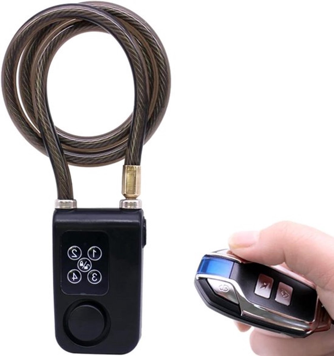 Slimme Fietsslot met Alarm en Vibration, Draadloze Afstandsbediening, Waterdicht en Veilig voor Fiets, Motor en Scooter met 32 Inch Kabel Lengte