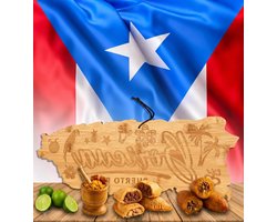 Snijplank Bamboe - Serveerschaal Boricua - Keuken Gebruik - Puerto Rico Design - 1.3 Pounds - Natuurlijk