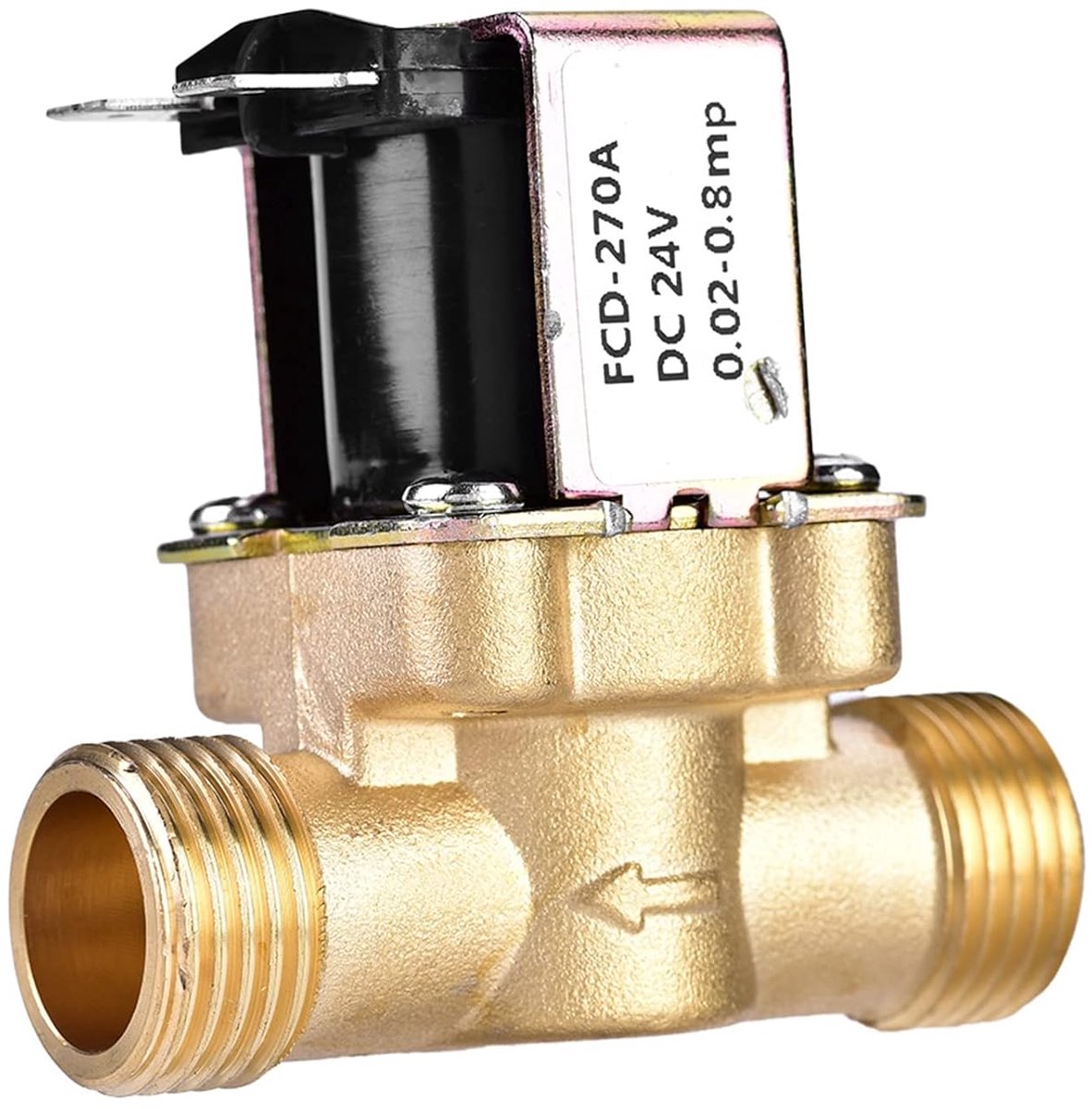 SnelShoppen - Inlaat Handmatige Puls Punten AC G12 DC 24V Normaal Gesloten Messing Elektrische Solenoïde Magnetische Ventiel voor Watercontrole