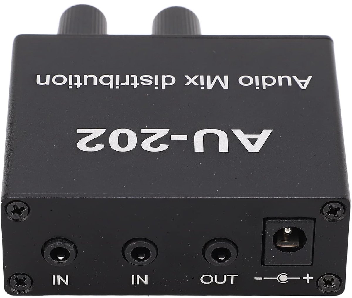 SnelShoppen - 2 in 2 Uit Mini Audio Mixer - Geluidsmengpaneel met Stereo Uitspraken - Aluminium Legering - Ideaal voor Feesten en Muziekproductie