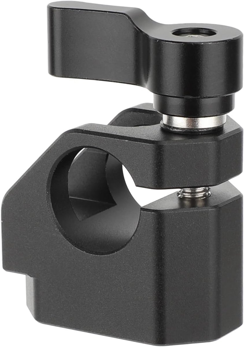 SnelShoppen - 15 mm Rod Klem met Draaiweerstand - Aluminium Legering - Anti-Twist 1/4"-20 Draad - Enkel Poort 15mm Stang Adapter - ARRI-Stijl 3/8"-16