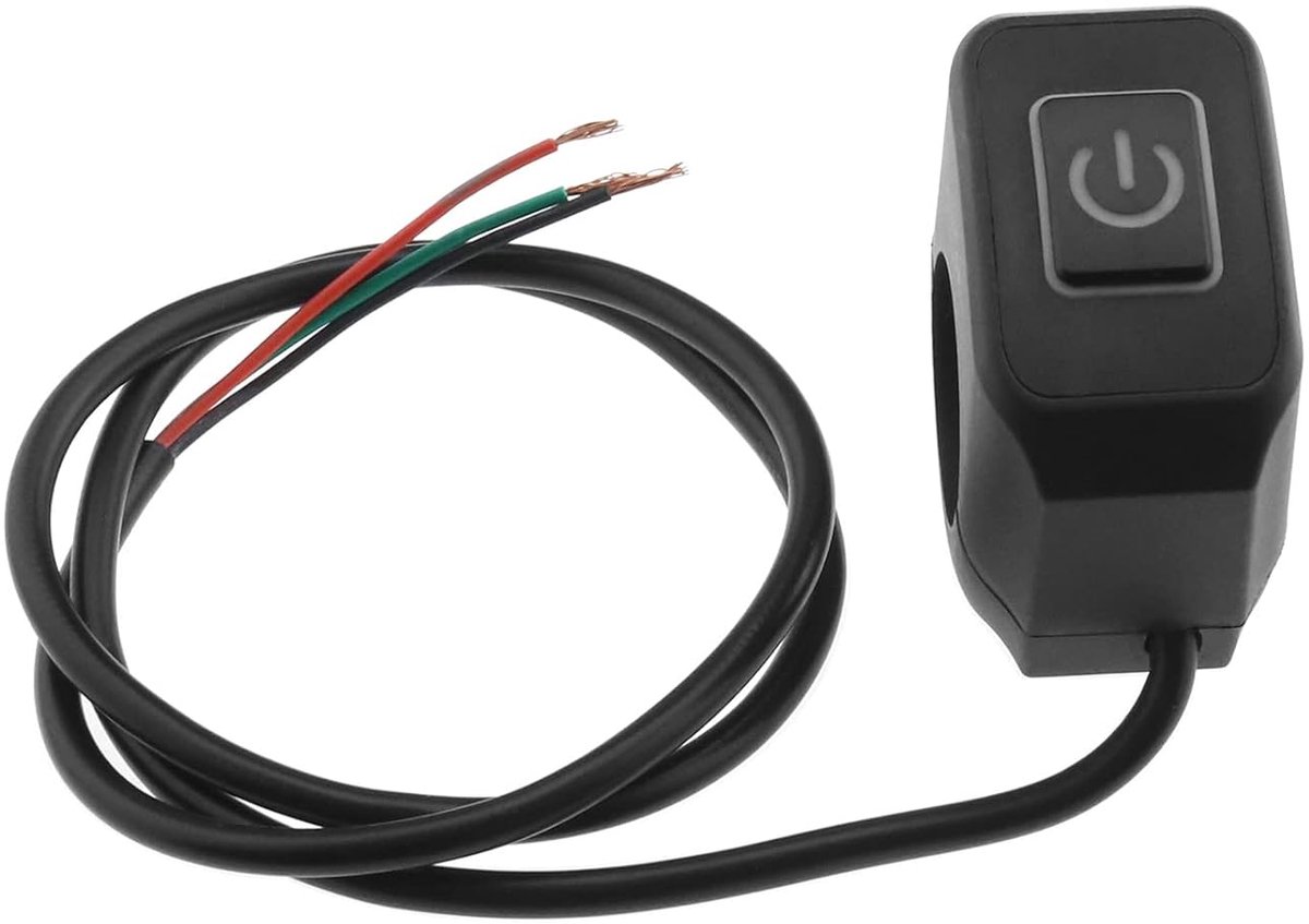 SnelShoppen - EMSea Stuurknop Motorfiets 22mm 7/8 Inch Handvat Verlichting Controle Drukknop Schakelaar Waterdicht 12V Aan/Uit Schakelaar met Witte LE