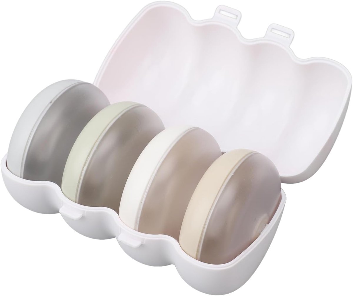 SnelShoppen - 4 Stuks Ronde Reis Pod Druktype Toilettassen met Tas - Lotion Flessen Reisaccessoires - Handdesinfectiemiddel en Cosmetische Flessen voo